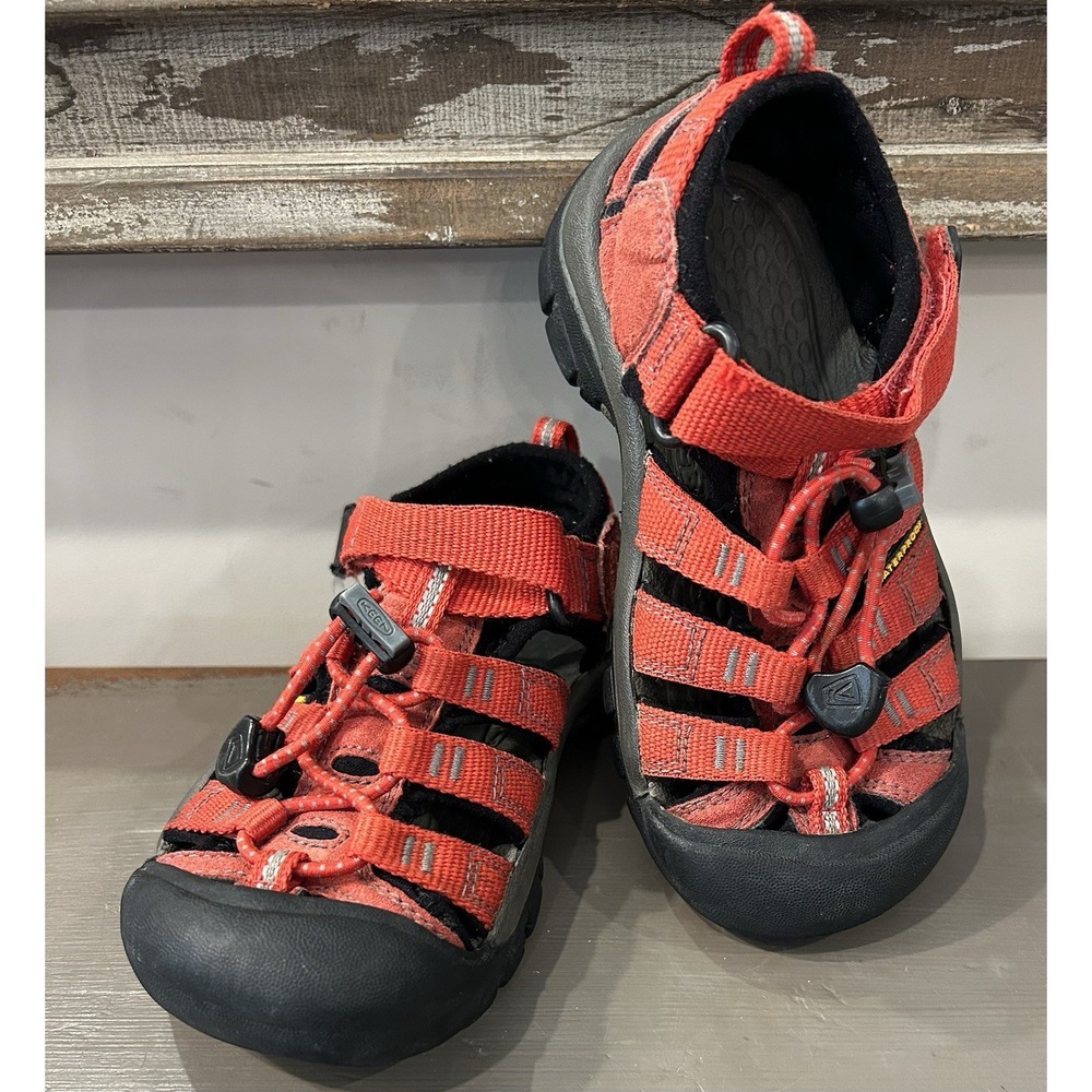 KEEN Kids Red & Black Newport H2 Waterproof Adjustable Sandals Toddler Size 10